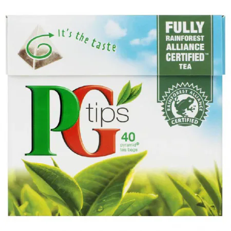 A packet of PG Tips tea.