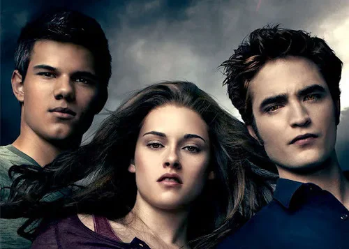 Taylor Lautner, Kristen Stewart and Robert Pattinson in a Twilight promotional portrait