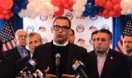 George Santos speaking at a press conference