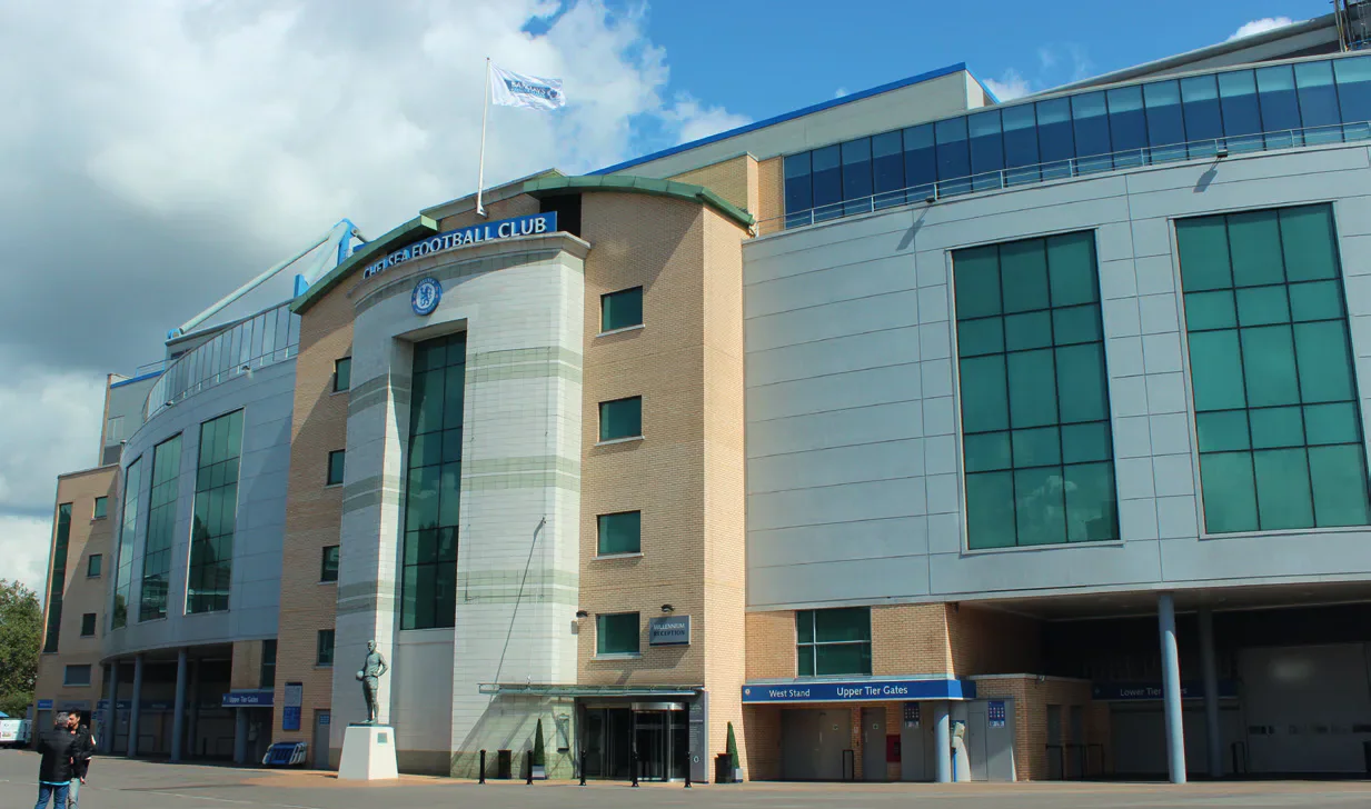 Exterior of Chelsea Football Club stadium