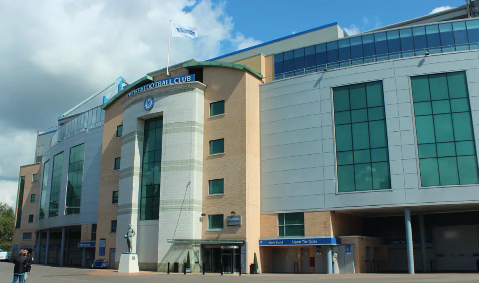 Exterior of Chelsea Football Club stadium