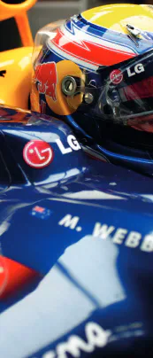 Formula 1 driver in a Red Bull racing car