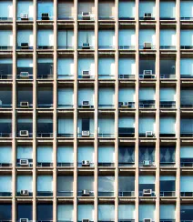 Grid of windows on a multi-storey building