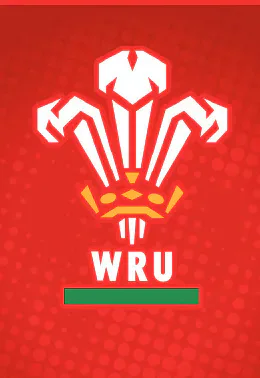 Welsh Rugby Union logo on a red background