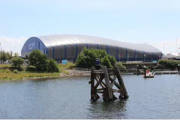 The BBC Roath Lock studios beside the water in Cardiff Bay