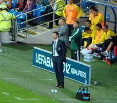 Gary Speed standing on the touchline during a Wales match