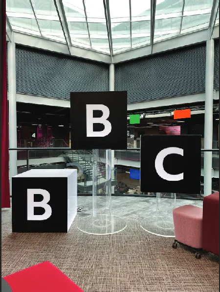 Interior of the BBC Cymru Wales building.