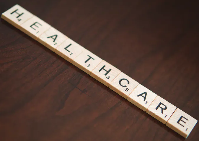 Healthcare letter tiles.