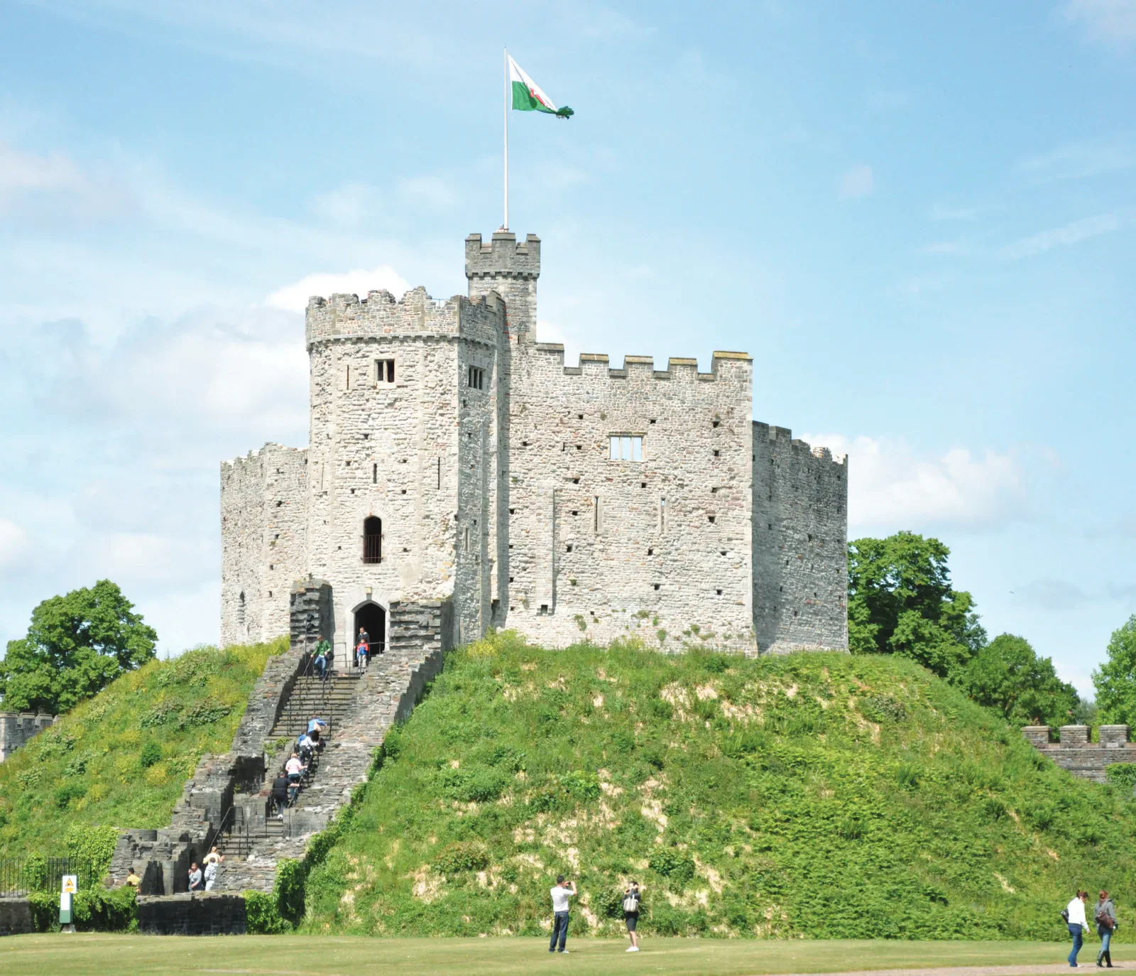 Cardiff Castle on a sunny day