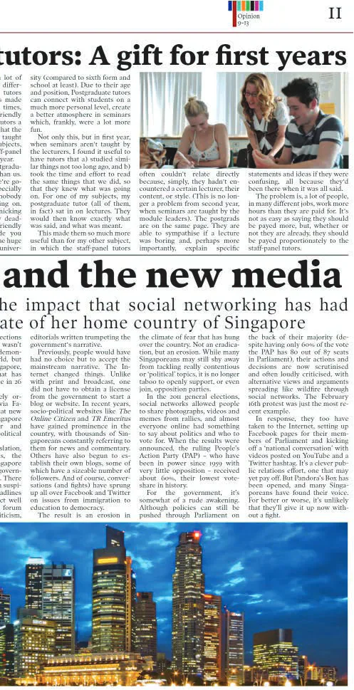 Right portion of reproduced Gair Rhydd Issue 1000 Opinion pages