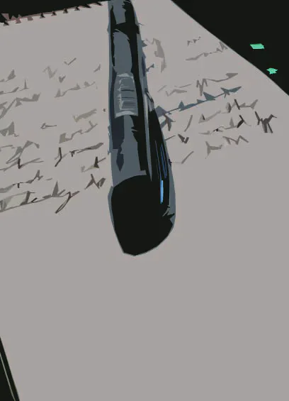 Illustration of a scoop descending toward a crowd of press microphones