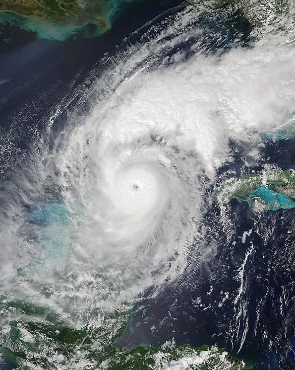 Satellite view of Hurricane Milton over the Gulf of Mexico.