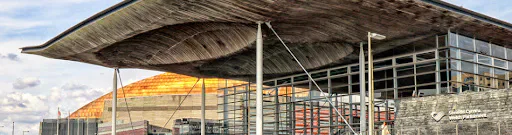 The Senedd building at Cardiff Bay.
