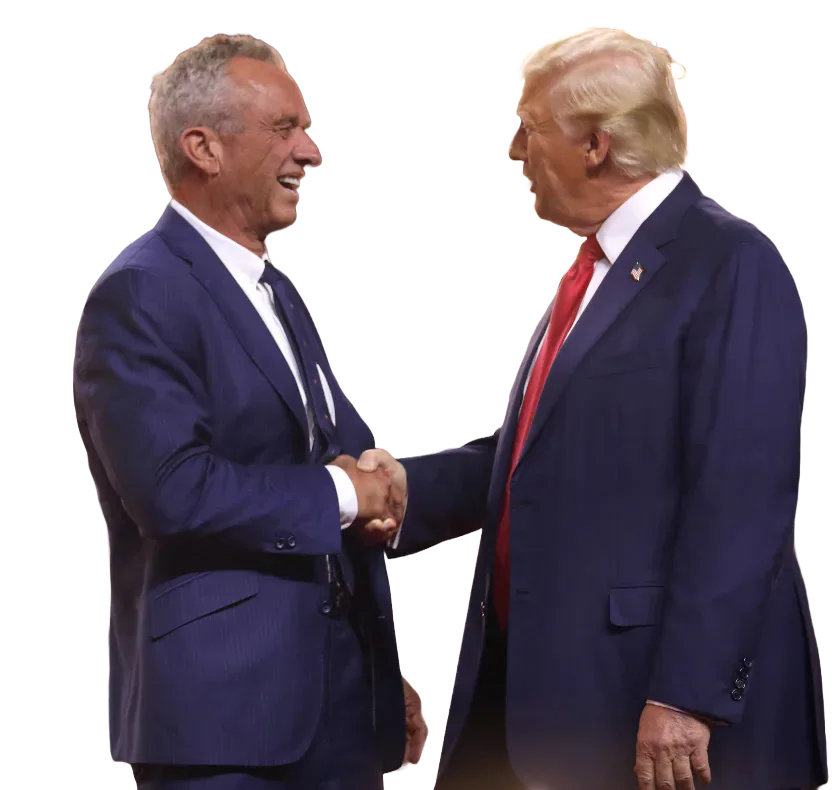 Robert F. Kennedy Jr shaking hands with Donald Trump