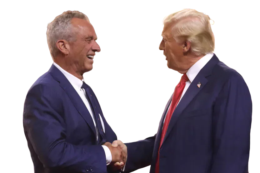 Robert F. Kennedy Jr shaking hands with Donald Trump