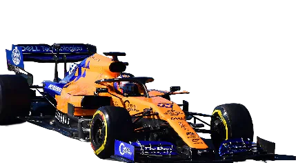 Orange and blue McLaren Formula 1 racing car