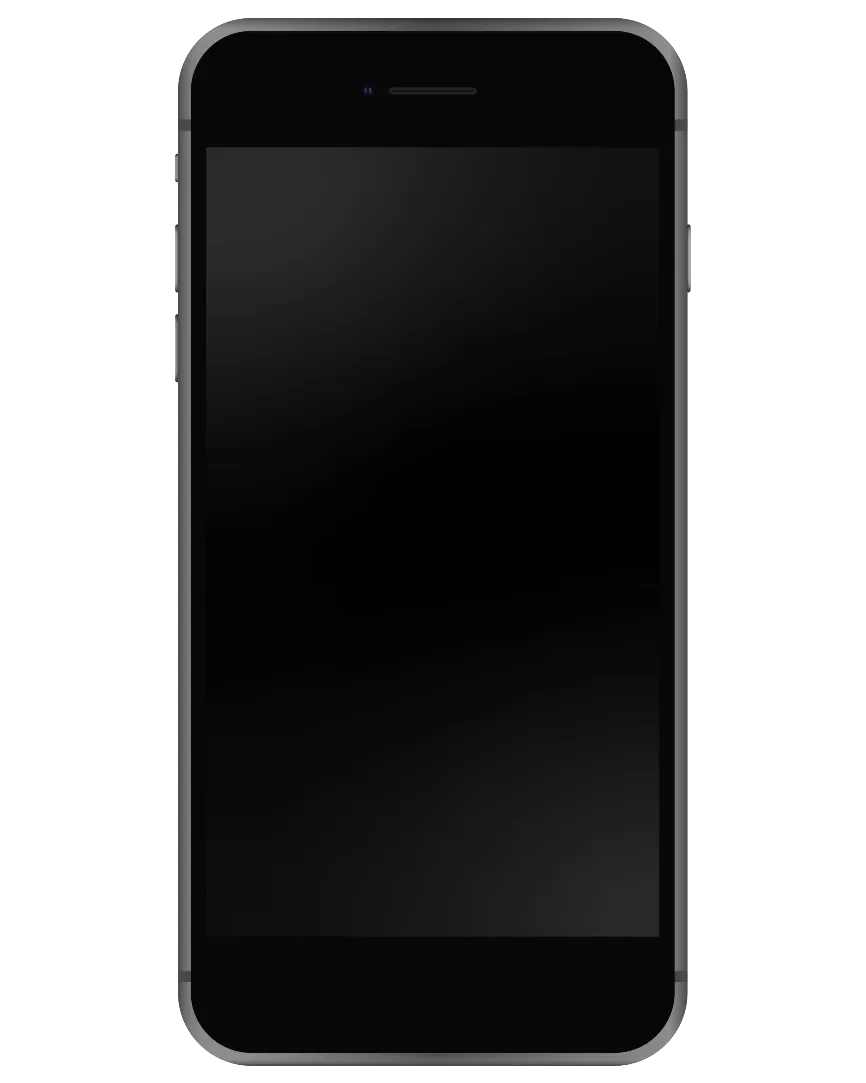 Black smartphone with a blank screen.