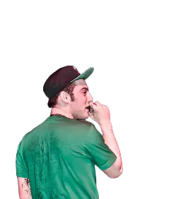 Mac Miller performing with a microphone