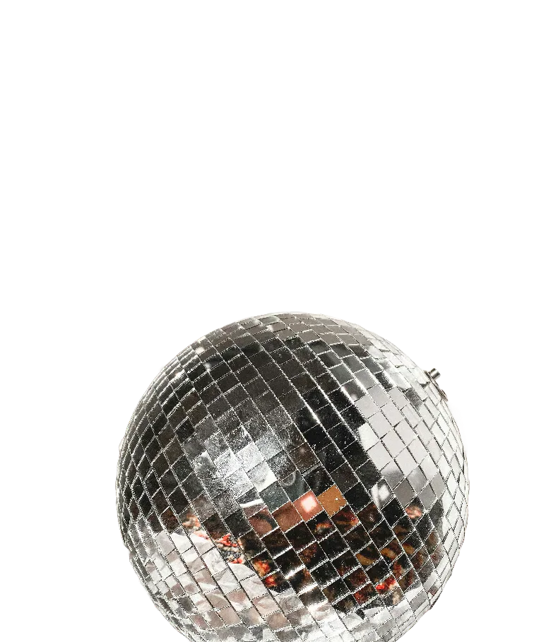 A mirrored disco ball.