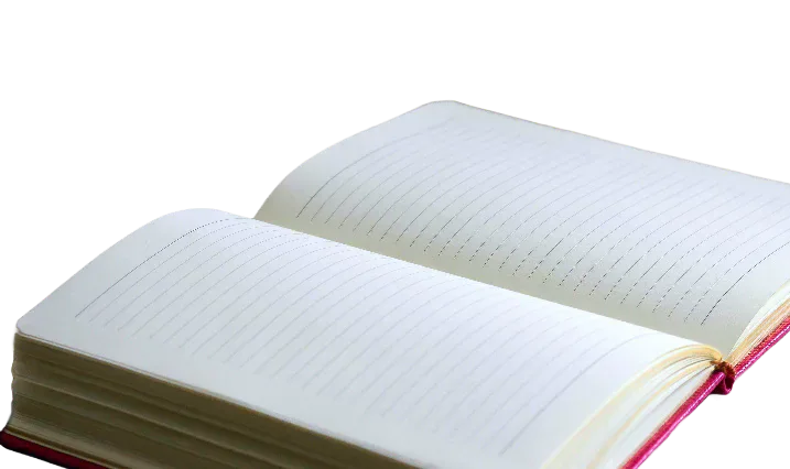 An open lined diary