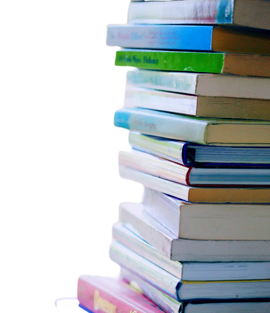 A tall stack of books