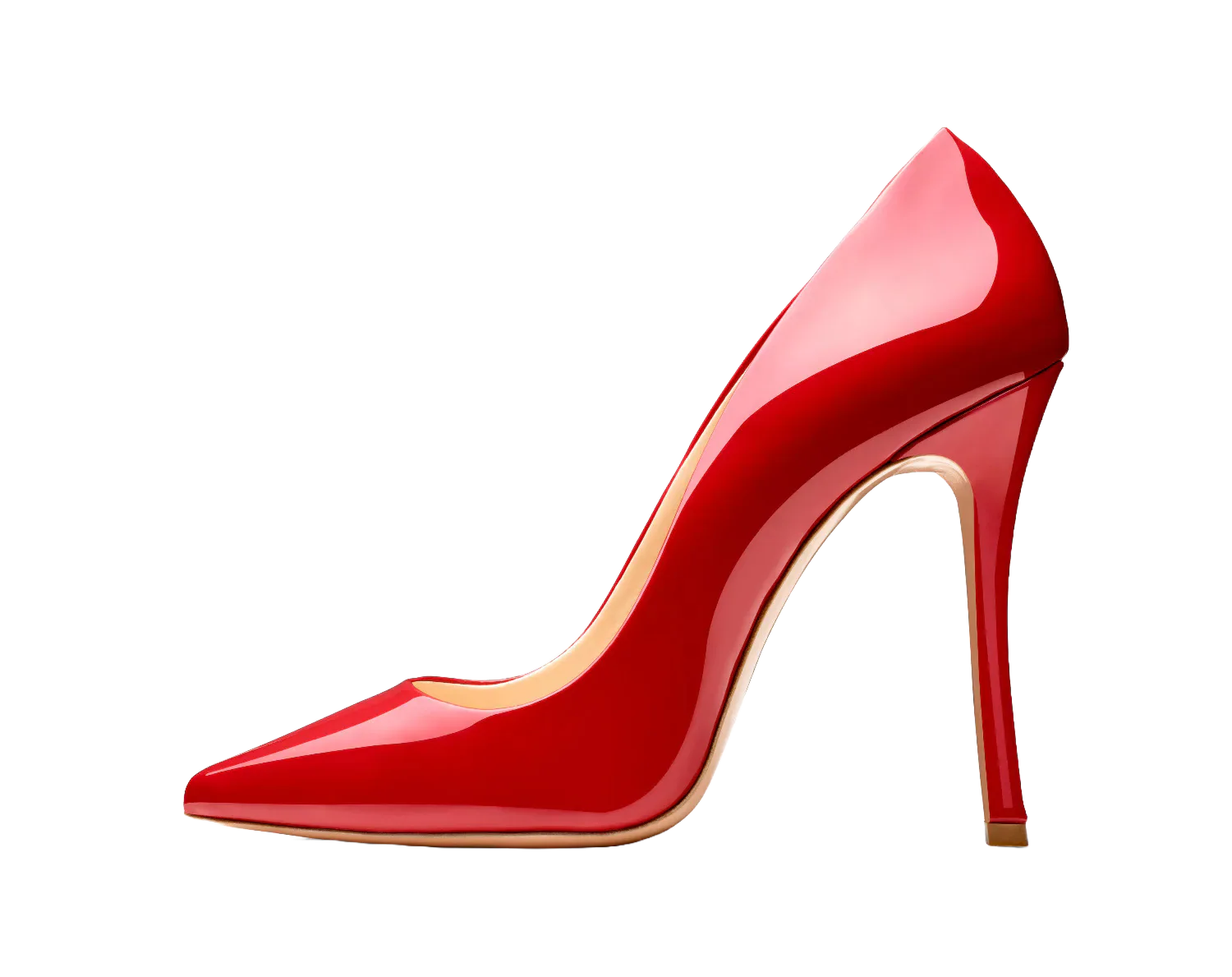 A red high-heeled shoe illustration.