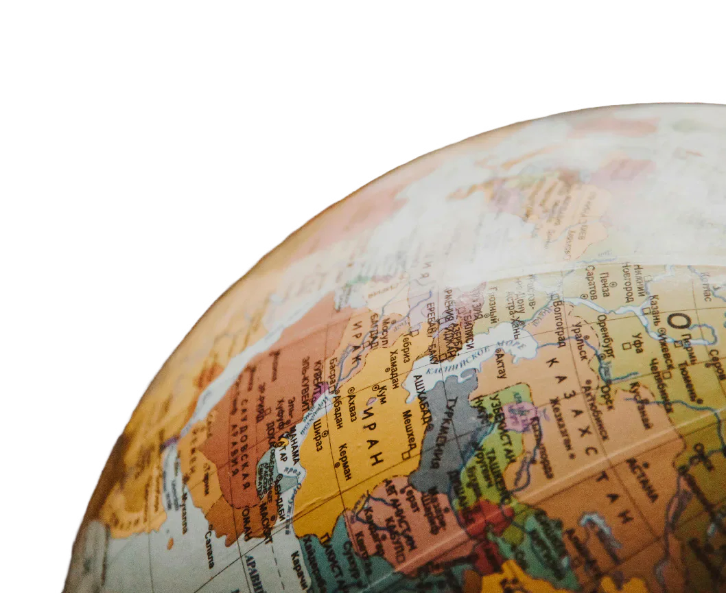 A close-up of a globe.