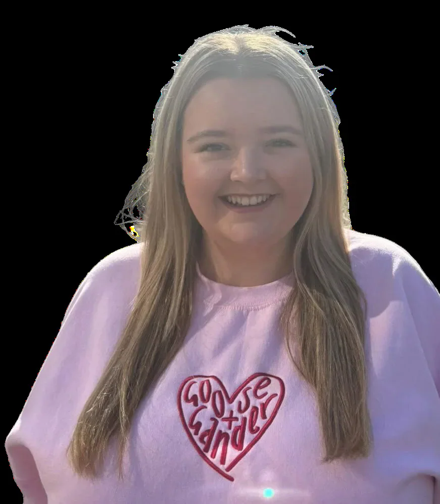 Catrin Edith Parry wearing a pink top.