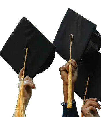 Graduates raising mortarboards
