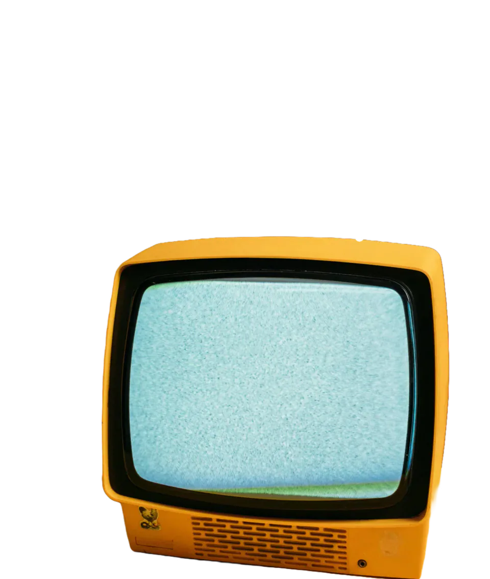 Vintage television showing static