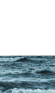 A rough grey-blue sea viewed at water level.