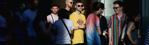 Students queuing outside a Cardiff nightclub.