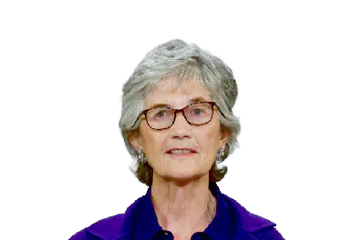 Catherine Connolly speaking at a podium