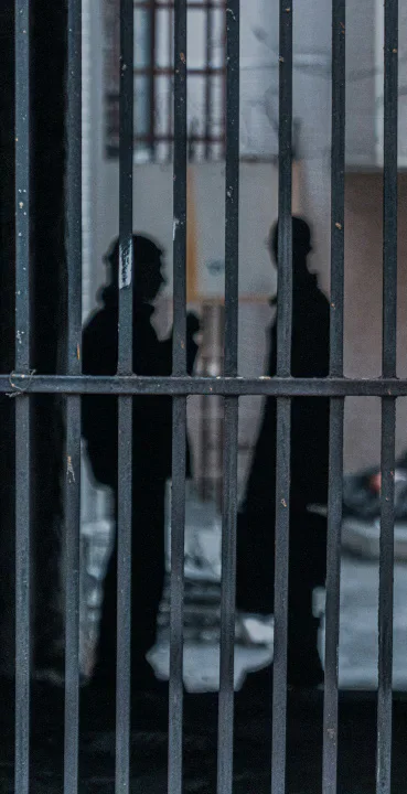 View through prison bars