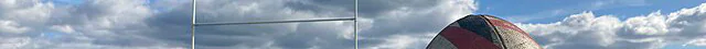 A football on a pitch beneath a cloudy sky