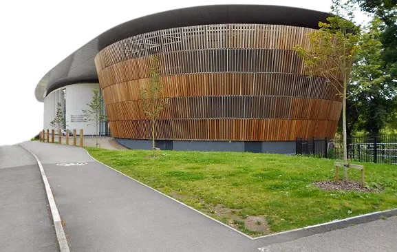 Outside the Dora Stoutzker Hall, RWCMD, Cardiff