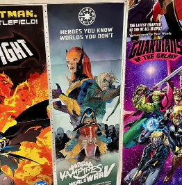 Comics and the interior of Cardiff Comic Shop
