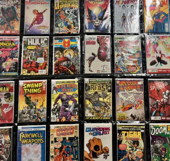 Comics and the interior of Cardiff Comic Shop