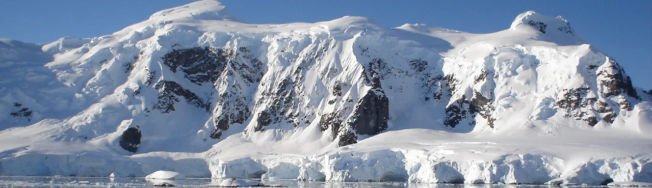 Snow-covered Antarctic mountains