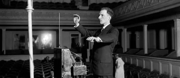 Leon Theremin demonstrating the Thing listening device