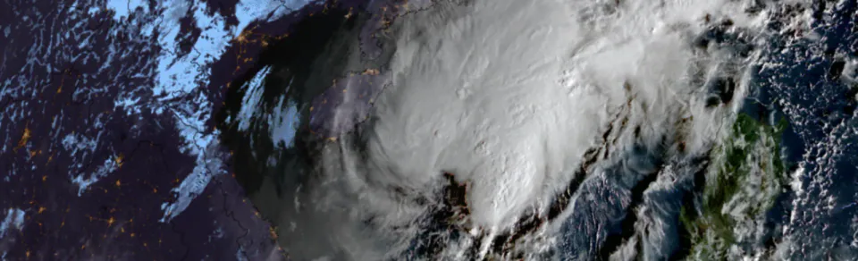 Satellite view of a typhoon over Vietnam