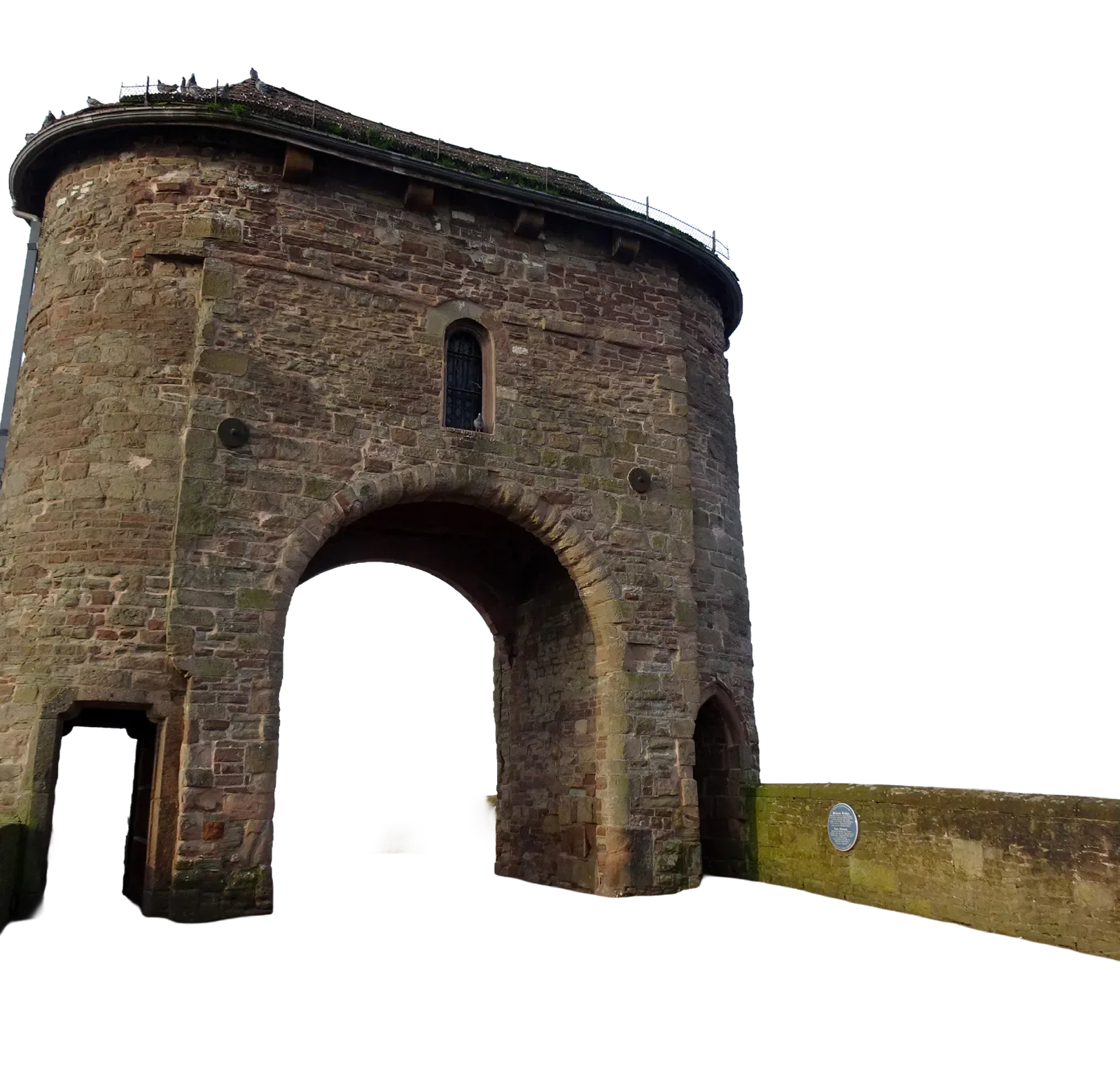 The medieval gatehouse on Monnow Bridge in Monmouth