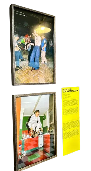 Two framed photographs from an exhibition at Ffotogallery