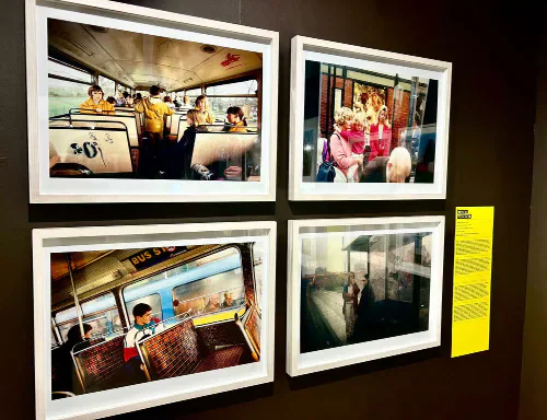 Four framed Tom Wood photographs at Ffotogallery