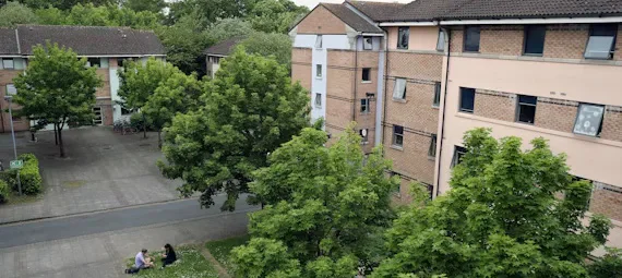 Exterior view across Talybont student halls.