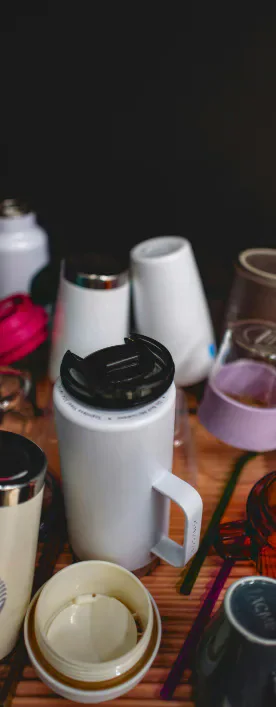 Reusable cups on a table