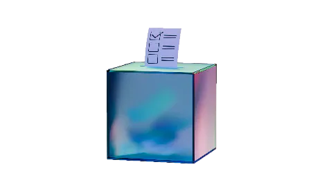 An illustrated ballot box