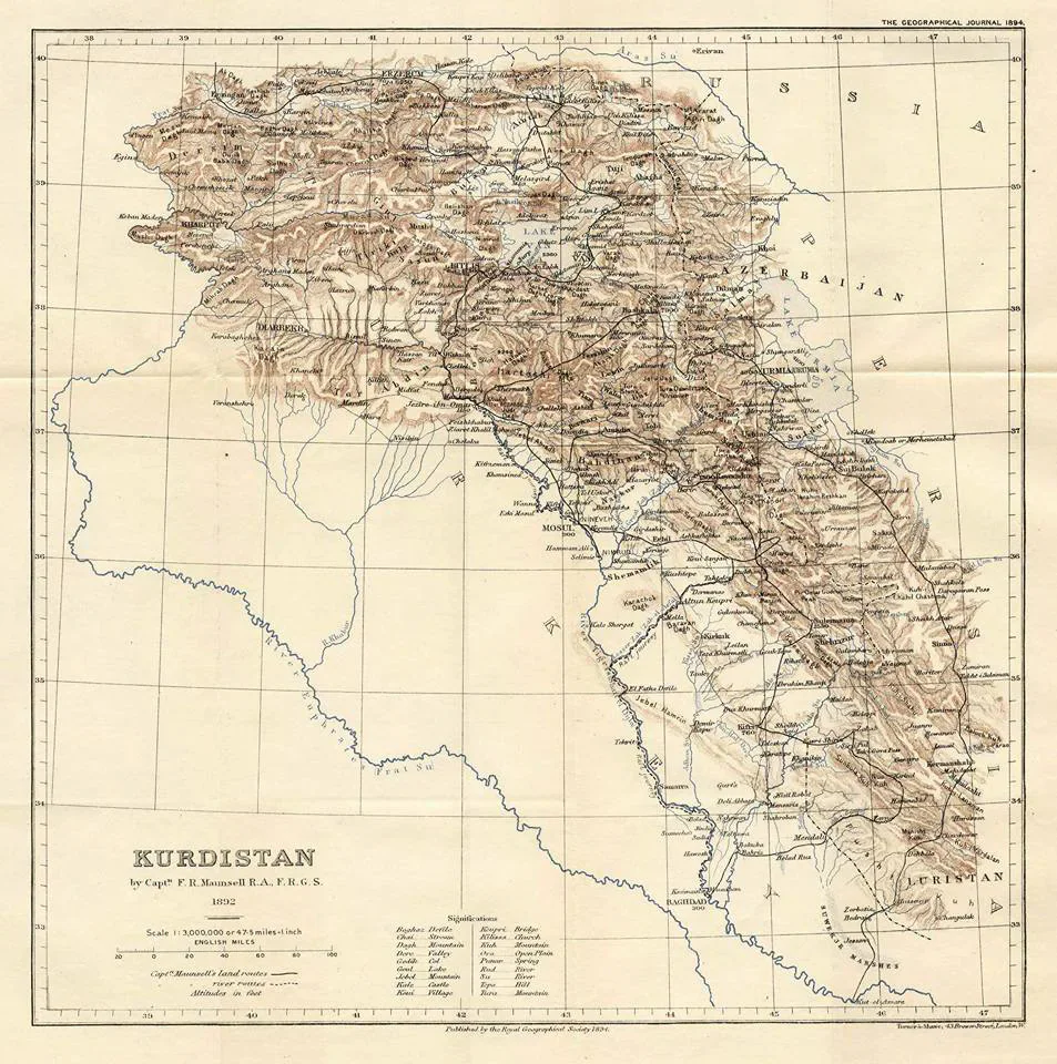 Historic map of Kurdistan