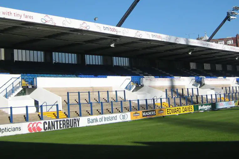 Empty stands and pitch at Cardiff Arms Park