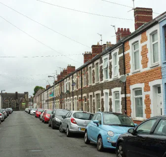 A row of terraced houses in Cardiff.